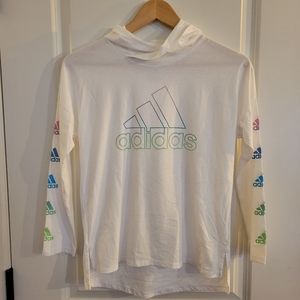 Adidas Girls Hooded Long Sleeve T-shirt